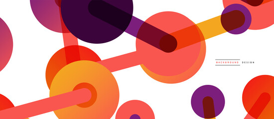 Line points connections geometric abstract background. Circles connected by lines. Trendy techno business template for wallpaper, banner, background or landing