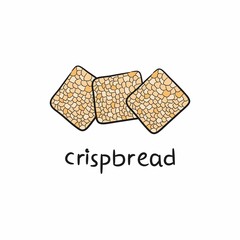 Crispbread vector illustration. Illustration for recipes, menus, cafes, restaurants. Healthy food.