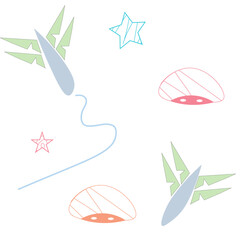 turtle semaless pattern with background cartoon style.Vector illustration.