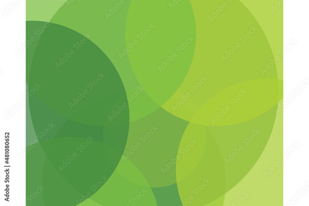 Poster minimal geometric background. dynamic shapes composition. multicolored green and multisized of circl