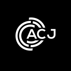 ACJ letter logo design on black background. ACJ creative initials letter logo concept. ACJ letter design.