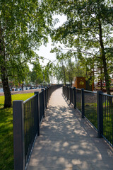 Walkway on the territory of the Island of Forts in Kronstadt, Saint Petersburg