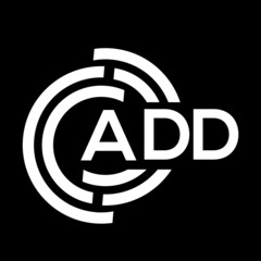 ADD letter logo design on black background. ADD creative initials letter logo concept. ADD letter design.
