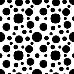 abstract black circle seamless pattern on white background for graphic design decoration