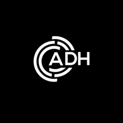 ADH letter logo design on black background. ADH creative initials letter logo concept. ADH letter design.