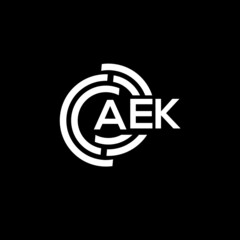AEK letter logo design on black background. AEK creative initials letter logo concept. AEK letter design.