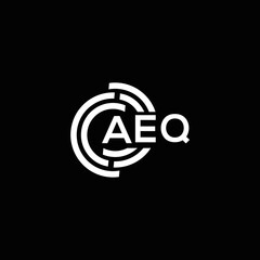 AEQ letter logo design on black background. AEQ creative initials letter logo concept. AEQ letter design.