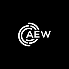 AEW letter logo design on black background. AEW creative initials letter logo concept. AEW letter design.