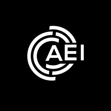 AEI letter logo design on black background. AEI creative initials letter logo concept. AEI letter design.
