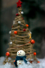 Christmas snowman and Christmas tree
