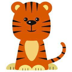 tiger drawing for the kids, painting of baby tiger, wildlife or wild animal, the sign of power and danger