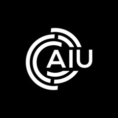 AIU letter logo design on black background. AIU creative initials letter logo concept. AIU letter design.