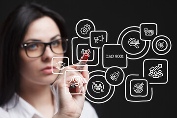 The concept of business, technology, the Internet and the network.  virtual screen of the future...