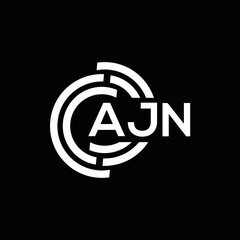AJN letter logo design on black background. AJN creative initials letter logo concept. AJN letter design.