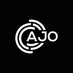 AJO letter logo design on black background. AJO creative initials letter logo concept. AJO letter design.