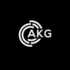 AKG letter logo design on black background. AKG creative initials letter logo concept. AKG letter design.