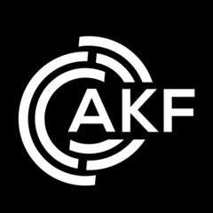 AKF letter logo design on black background. AKF creative initials letter logo concept. AKF letter design.