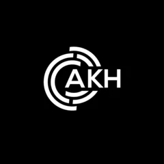 Deurstickers AKH letter logo design on black background. AKH creative initials letter logo concept. AKH letter design. © Faisal