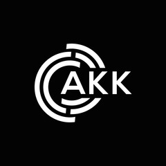AKK letter logo design on black background. AKK creative initials letter logo concept. AKK letter design.