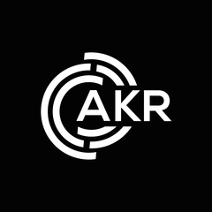 AKR letter logo design on black background. AKR creative initials letter logo concept. AKR letter design.