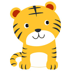 tiger drawing for the kids, painting of baby tiger, wildlife or wild animal, the sign of power and danger