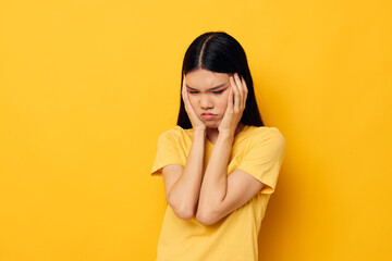 woman with Asian appearance emotions upset problems Lifestyle unaltered