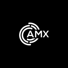 AMX letter logo design on black background. AMX creative initials letter logo concept. AMX letter design.