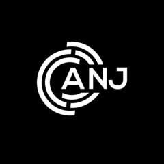 ANJ letter logo design on black background. ANJ creative initials letter logo concept. ANJ letter design.