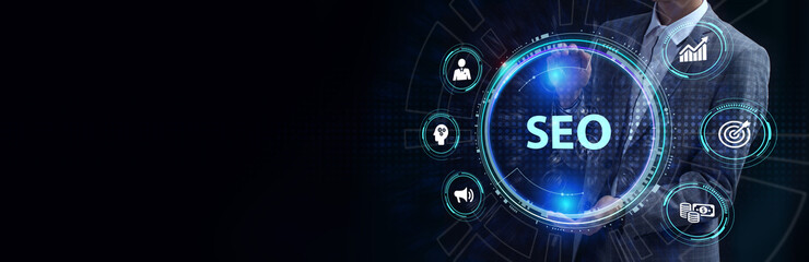 Business, Technology, Internet and network concept. SEO Search engine optimization marketing...