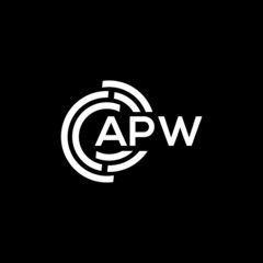 APW letter logo design on black background. APW creative initials letter logo concept. APW letter design.
