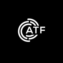 ATF letter logo design on black background. ATF creative initials letter logo concept. ATF letter design. - obrazy, fototapety, plakaty
