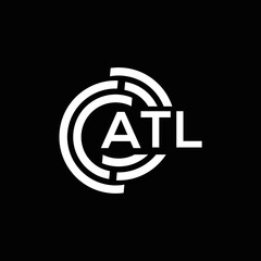 ATL letter logo design on black background. ATL creative initials letter logo concept. ATL letter design.