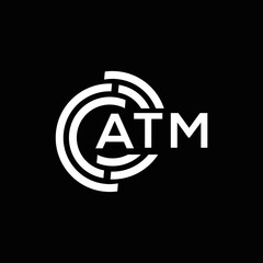 ATM letter logo design on black background. ATM creative initials letter logo concept. ATM letter design.
