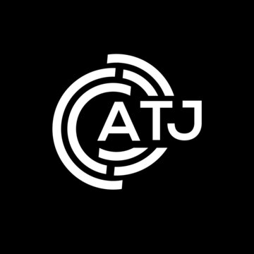 ATJ letter logo design on black background. ATJ creative initials letter logo concept. ATJ letter design.