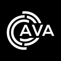 AVA letter logo design on black background. AVA creative initials letter logo concept. AVA letter design.