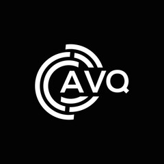 AVQ letter logo design on black background. AVQ creative initials letter logo concept. AVQ letter design.
