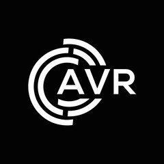 AVR letter logo design on black background. AVR creative initials letter logo concept. AVR letter design.