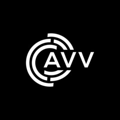AVV letter logo design on black background. AVV creative initials letter logo concept. AVV letter design.
