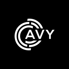 AVY letter logo design on black background. AVY creative initials letter logo concept. AVY letter design.