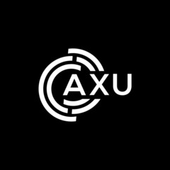 AXU letter logo design on black background. AXU creative initials letter logo concept. AXU letter design.