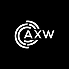 AXW letter logo design on black background. AXW creative initials letter logo concept. AXW letter design.
