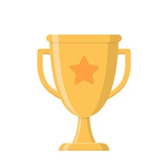 Winner trophy icon, golden trophy vector, success and achievement concept