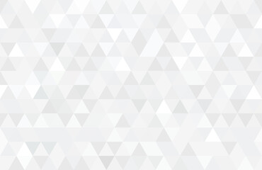 Abstract white and gray Triangular mosaic texture pattern background.