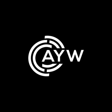 AYW letter logo design on black background. AYW creative initials letter logo concept. AYW letter design.