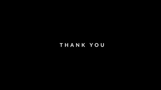 Stylisch Thank you animated text intro - animation motion graphics replacable black background (easy to make transparant), for the intro or outro
