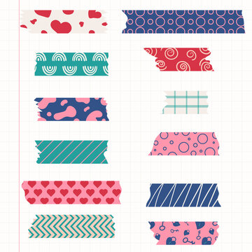 Set of washi tape strips with various cute - Stock Illustration  [87494887] - PIXTA