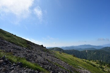 Mountain climbing in summer season