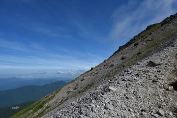 Mountain climbing in summer season