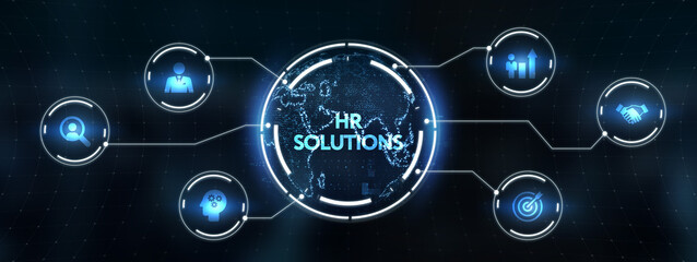 Business, Technology, Internet and network concept. HR Solutions. 3d illustration