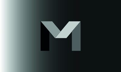 Initial letter M logo with black